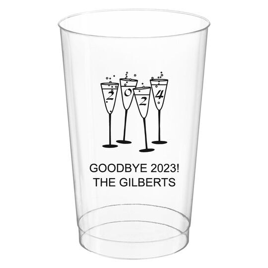 2024 New Years Glasses Clear Plastic Cups